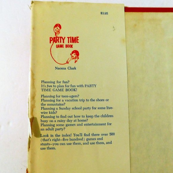 Party Time Game Book by Naoma Clark Vintage 1971 Hardcover Jacket - Picture 5 of 11